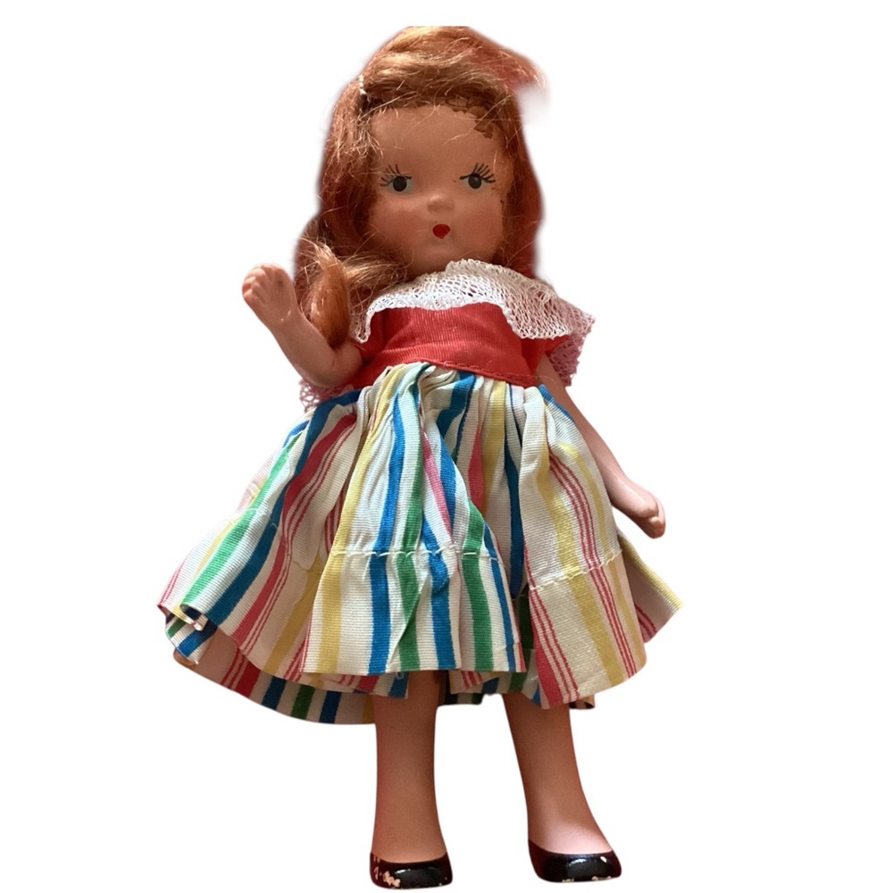 Nancy Ann Storybook Alice Doll 30’s-40’s Red Hair 5.5”